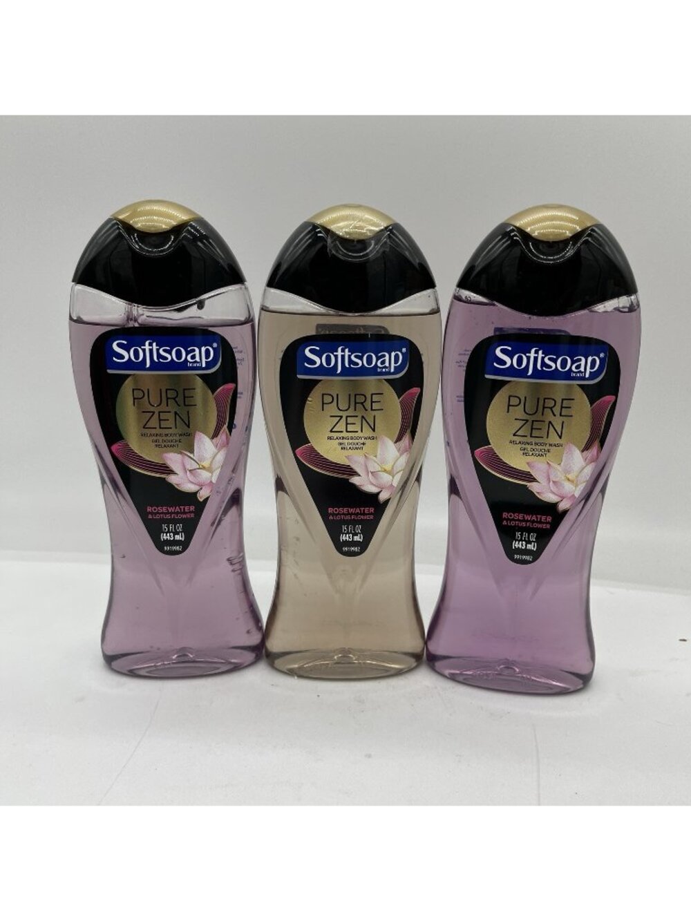 3X Softsoap Pure Zen Rosewater & Lotus Flower Body Wash, 15oz, New